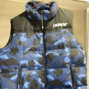 A・BATHING APE BLUE CAMO DOWN VEST A・BATHING APE】BLUE CAMO DOWN VEST 00s Bape Blue Camo Vest Large